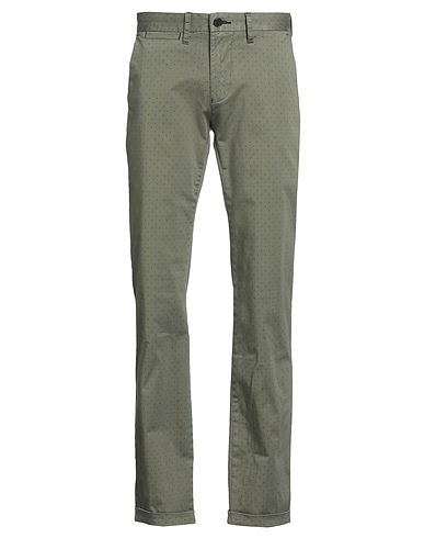 GAUDÌ Casual trouser Military green 98% Cotton, 2% Elastane