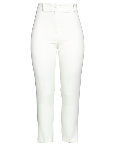 HEBE STUDIO Casual trouser White 100% Polyester
