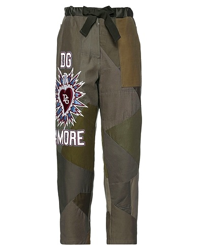 DOLCE&GABBANA Pantalon Vert militaire 100% Coton, Viscose, Soie, Laine, Acrylique