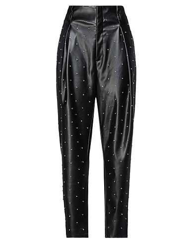 LIU •JO Casual trouser Black 100% Polyester, Polyurethane resin
