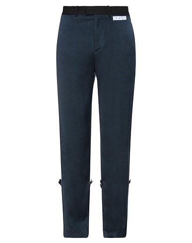 OFF-WHITE™ Pantalone Blu notte 100% Seta, Lana Vergine, Poliammide, Elastan