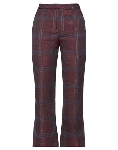 MANILA GRACE Casual trouser Burgundy 50% Polyester, 28% Cotton, 16% Viscose, 4% Polyamide, 2% Other Fibres