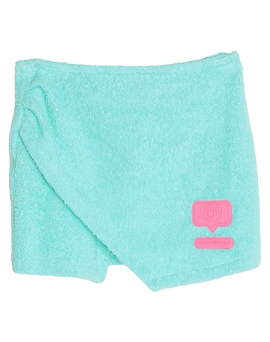 CHIARA FERRAGNI Mini skirt Light green 90% Cotton, 10% Polyethylene