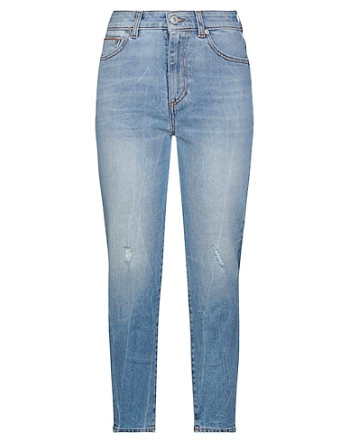 CARE LABEL Denim trousers Blue 98% Cotton, 2% Elastane