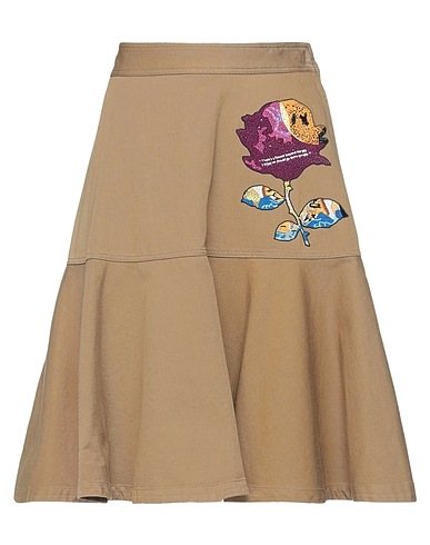VALENTINO GARAVANI Midi skirt KHAKI 100% Cotton, Viscose, Polyester