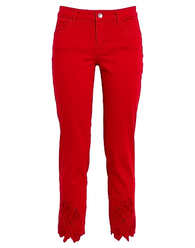 LIU •JO Casual trouser Red 97% Cotton, 3% Elastane