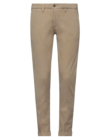 LABORATORI ITALIANI Casual pants Beige 98% Cotton, 2% Elastane