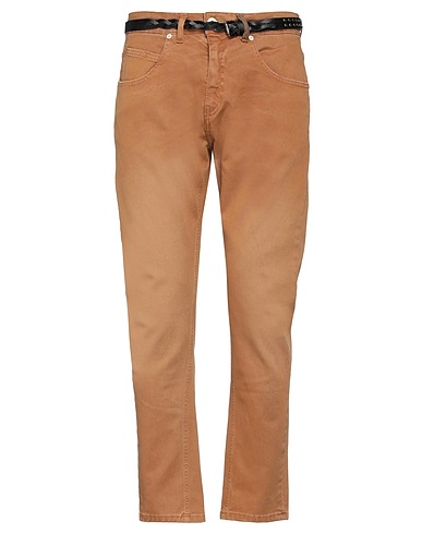 DISPLAJ Denim trousers Camel 98% Cotton, 2% Elastane