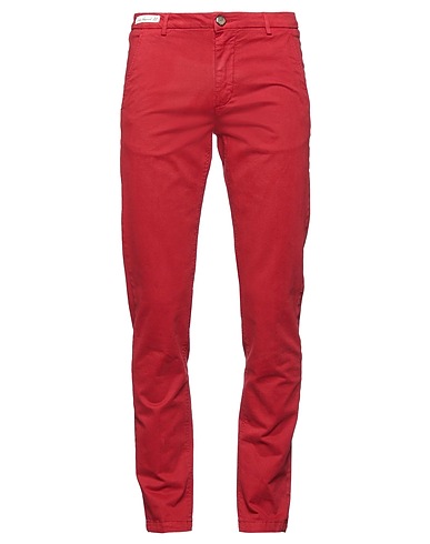 NO LAB Casual trouser Red 98% Cotton, 2% Elastane