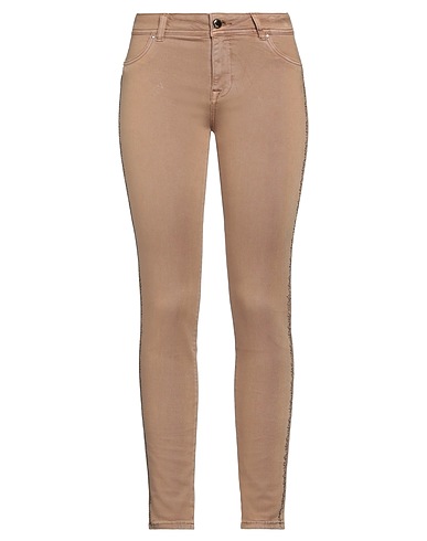 GAUDÌ Denim trousers Sand 51% Cotton, 39% Viscose, 8% Polyester, 2% Elastane