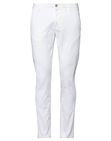 AGLINI Casual trouser White 97% Cotton, 3% Elastane