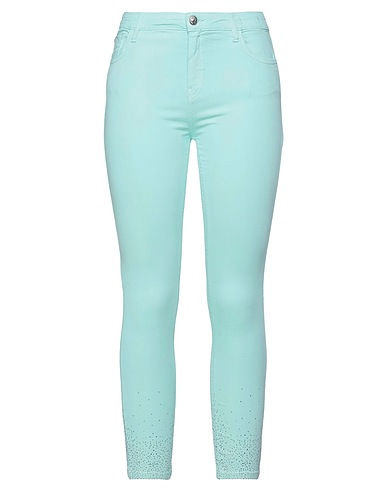 MY TWIN TWINSET Denim pants Light green 63% Cotton, 34% Viscose, 3% Elastane