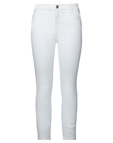 MY TWIN TWINSET Denim trousers White 63% Cotton, 34% Viscose, 3% Elastane