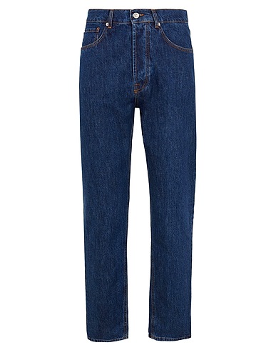 8 by YOOX Jambe droite Bleu 100% Coton biologique