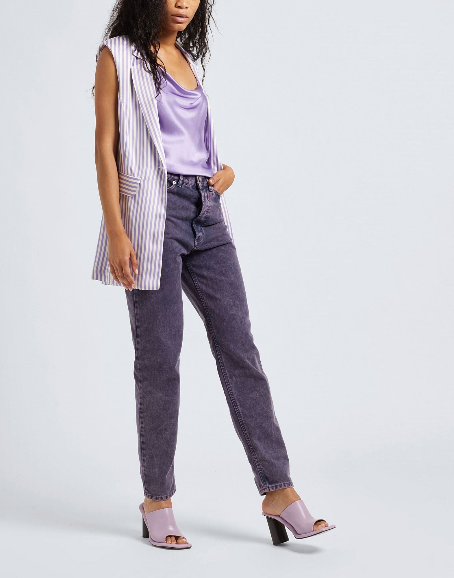 ORGANIC COTTON CROPPED TAPERED JEAN | Dark purple Women's Denim