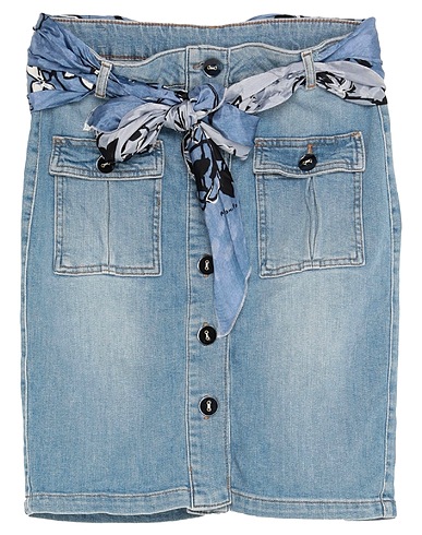 MANILA GRACE Denim skirt Blue 95% Cotton, 3% Polyester, 2% Elastane