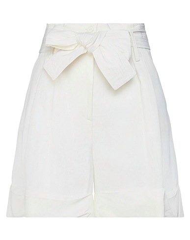 P.A.R.O.S.H. Shorts & Bermuda Ivory 72% Viscose, 28% Linen