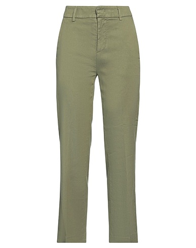 DONDUP Pantalone Verde militare 54% Lino, 43% Lyocell, 3% Elastan