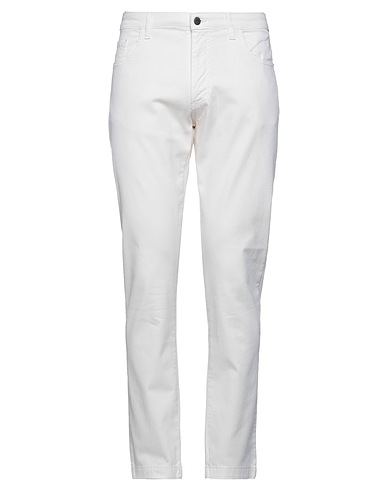 LES COPAINS Casual pants Ivory 98% Cotton, 2% Elastane