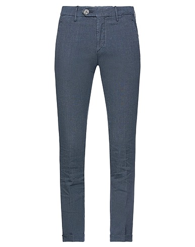 MICHAEL COAL Casual trouser Midnight blue 54% Cotton, 33% Linen, 12% Polyester, 1% Elastane