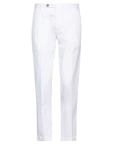 MICHAEL COAL Casual trouser White 98% Cotton, 2% Elastane