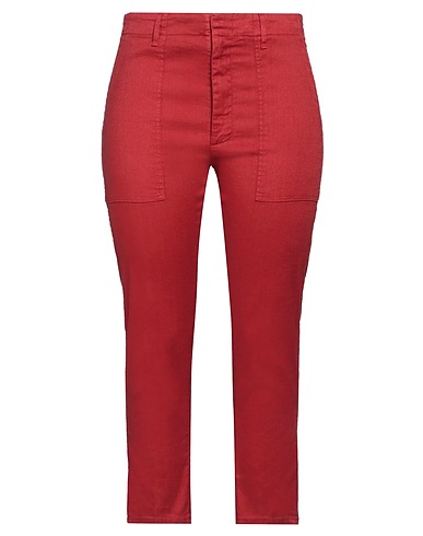 DONDUP Casual pants Brick 52% Linen, 47% Cotton, 1% Elastane