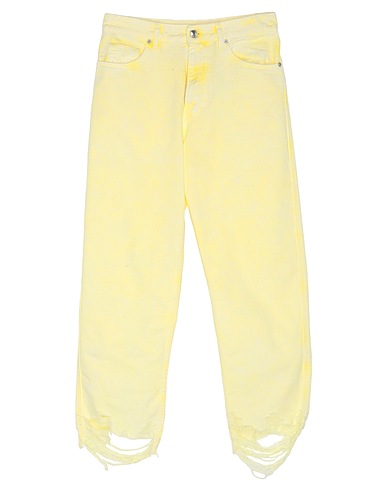 VICOLO Denim trousers Pastel yellow 100% Cotton