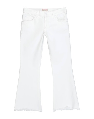 PINKO UP Denim trousers White 98% Cotton, 2% Elastane