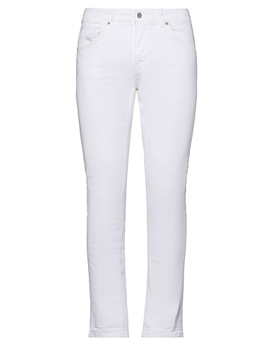 DONDUP Denim pants White 92% Cotton, 6% Elastomultiester, 2% Elastane