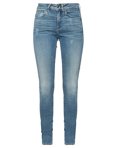 G-STAR RAW Denim pants Blue 91% Cotton, 8% Elastomultiester, 1% Lycra®, Bovine leather