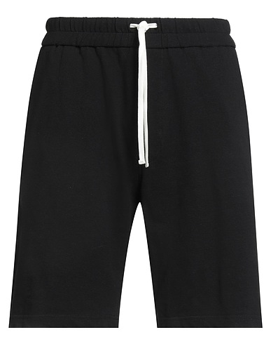PAOLO PECORA Shorts & Bermuda Black 75% Cotton, 20% Linen, 5% Elastane