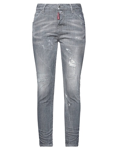DSQUARED2 Denim trousers Grey 98% Cotton, 2% Elastane, PVC - Polyvinyl chloride