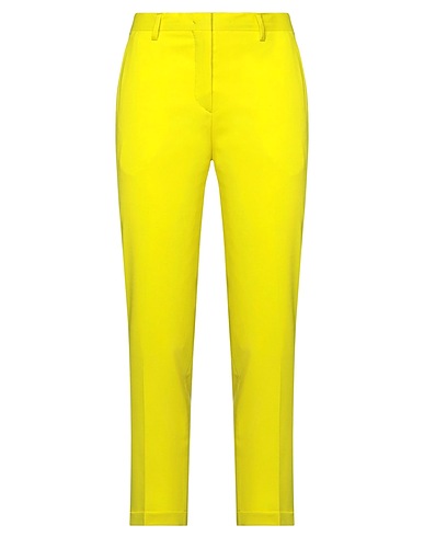 BRIAN DALES Casual pants Yellow 98% Wool, 2% Elastane