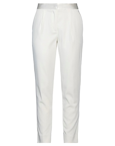 BRIAN DALES Casual pants White 97% Polyester, 3% Elastane