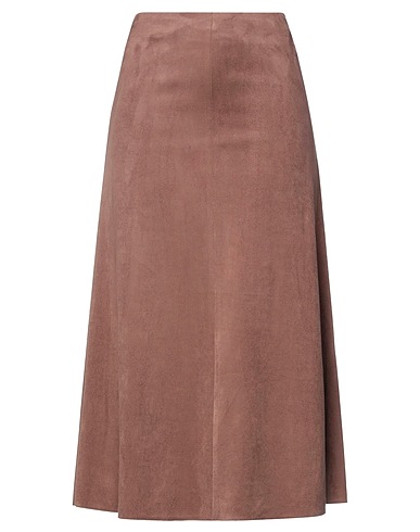 SEDUCTIVE Midi skirt Chocolate brown 90% Polyester, 10% Elastane