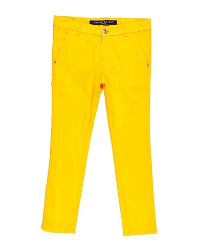 MANUELL & FRANK Casual trouser Yellow 97% Cotton, 3% Elastane