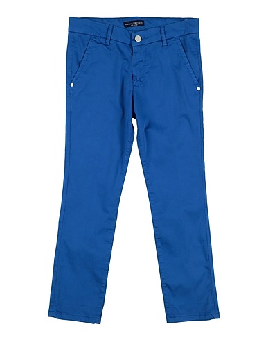 MANUELL & FRANK Casual trouser Bright blue 97% Cotton, 3% Elastane