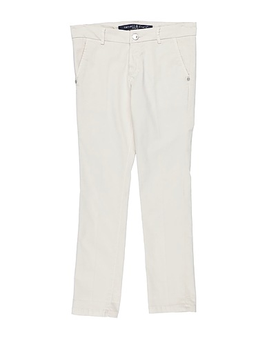 MANUELL & FRANK Casual trouser Ivory 97% Cotton, 3% Elastane