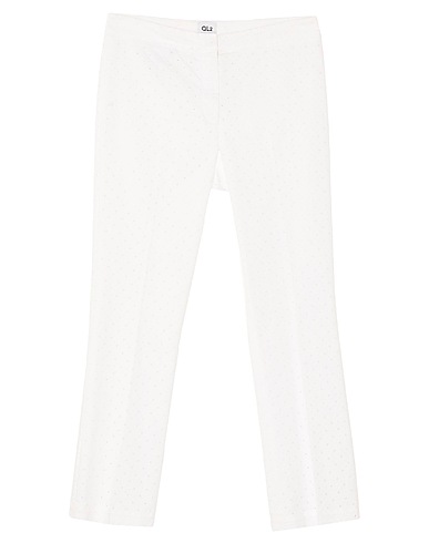QL2  QUELLEDUE Casual pants White 97% Cotton, 3% Elastane