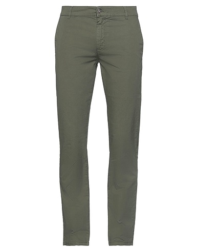 GREY DANIELE ALESSANDRINI Casual trouser Military green 98% Cotton, 2% Elastane
