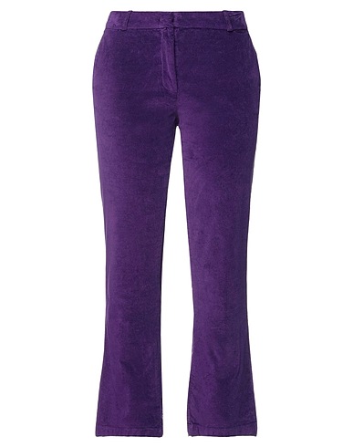 ROSSOPURO Casual trouser Purple 98% Cotton, 2% Elastane