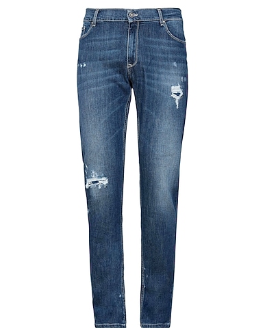 DANIELE ALESSANDRINI HOMME Denim trousers Blue 98% Cotton, 2% Elastane