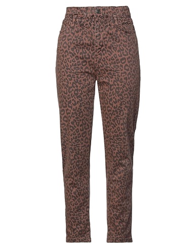 KONTATTO Denim trousers Brown 97% Cotton, 3% Elastane