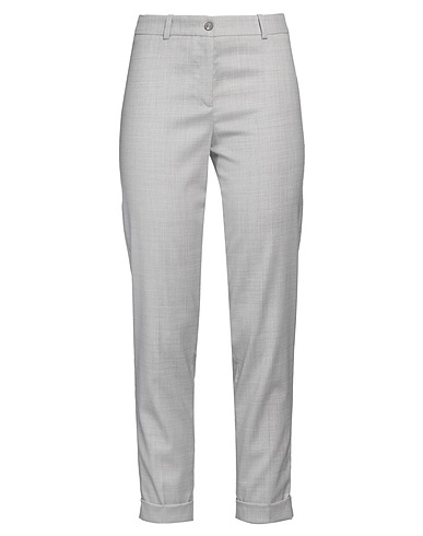 FABIANA FILIPPI Casual trouser Light grey 98% Virgin Wool, 2% Elastane, Ecobrass