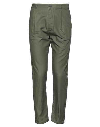 BRIAN DALES Casual pants Military green 100% Cotton