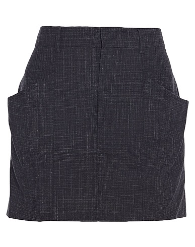 MARANT ÉTOILE Mini skirt Charcoal 49% Virgin Wool, 40% Cotton, 10% Linen, 1% Elastane