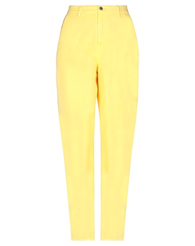 AVANTGAR DENIM by EUROPEAN CULTURE Casual pants Yellow 93% Cotton, 5% Polyester, 2% Rubber