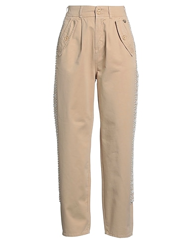 TWINSET Casual pants Beige 100% Cotton, Polyester, Linen