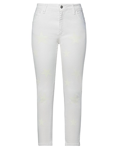 ONE Casual trouser White 98% Cotton, 2% Elastane