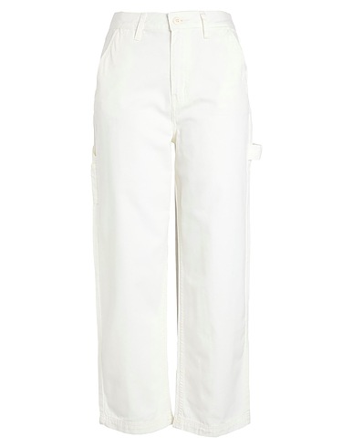 VANS Casual trouser WM GROUND WORK PANT
 White 100% Cotton
